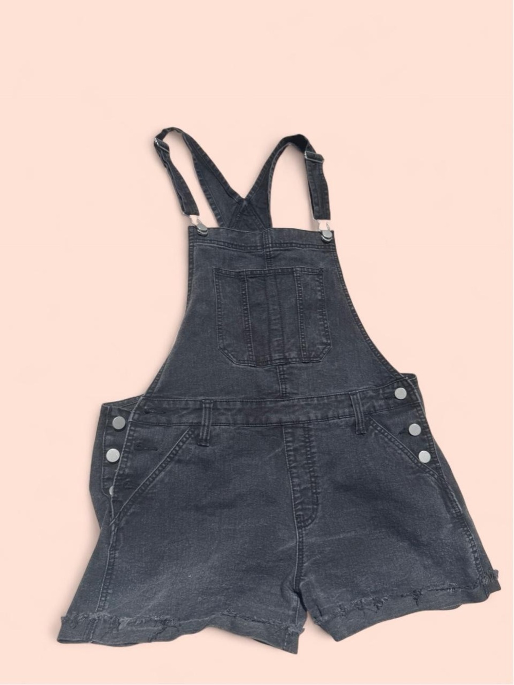 No Boundaries Black Denim Short Overalls